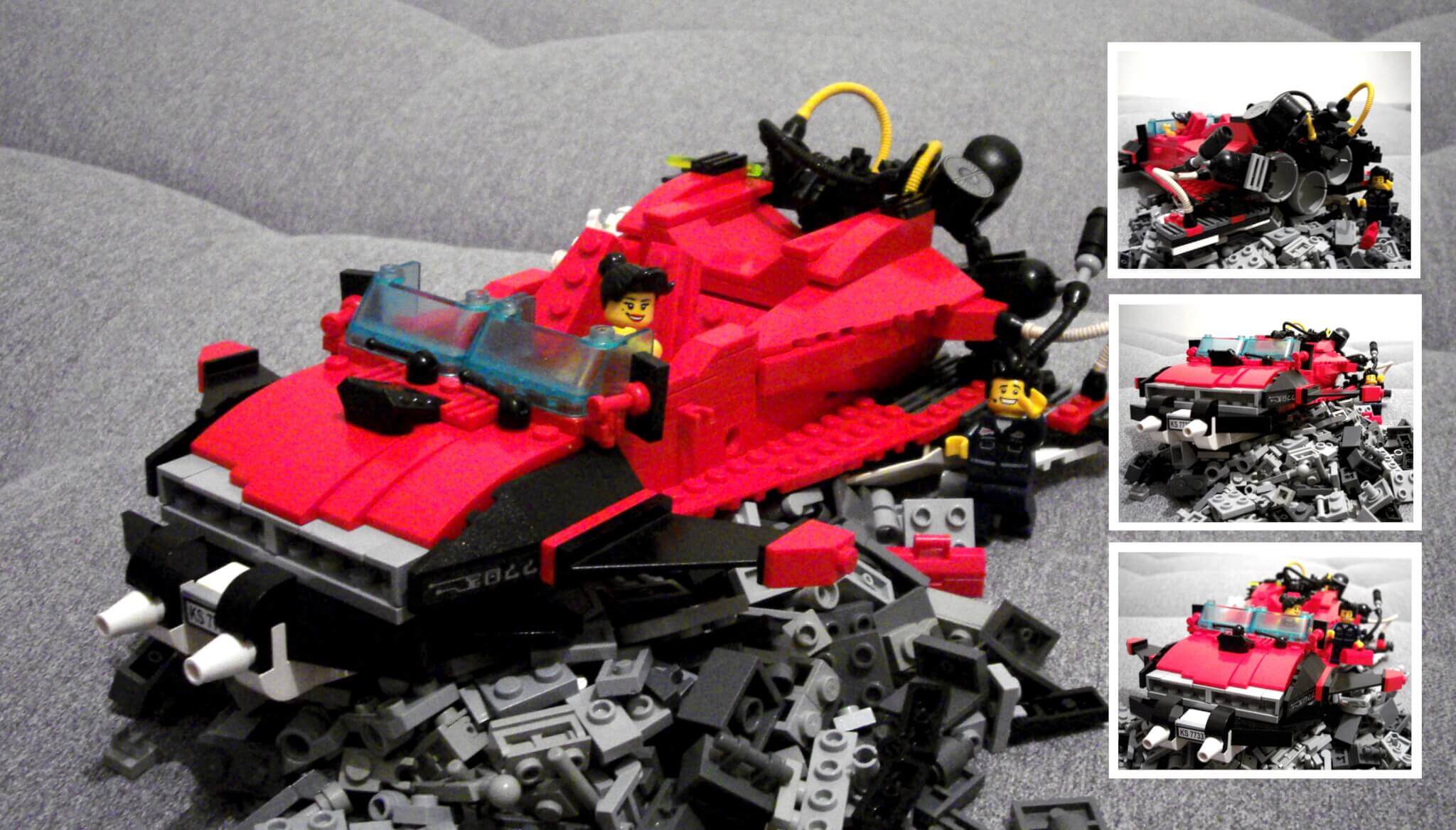 auto z klocków Lego na nudne przedświąteczne zimowe wieczory.